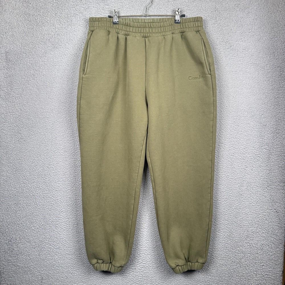 Comfrt Sweatpants Mens XL Olive Green Jogger Fleece Lounge Comfort Soft Cotton